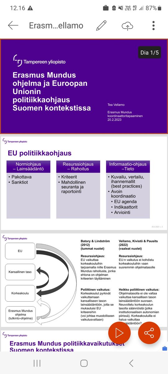 Today in the national #ErasmusMundus meeting at  @Opetushallitus presenting our article on @EU_Commission policy steering in higher education. Read our full article with @jakivisto and @pausits @tandfonline: tandfonline.com/doi/full/10.10…