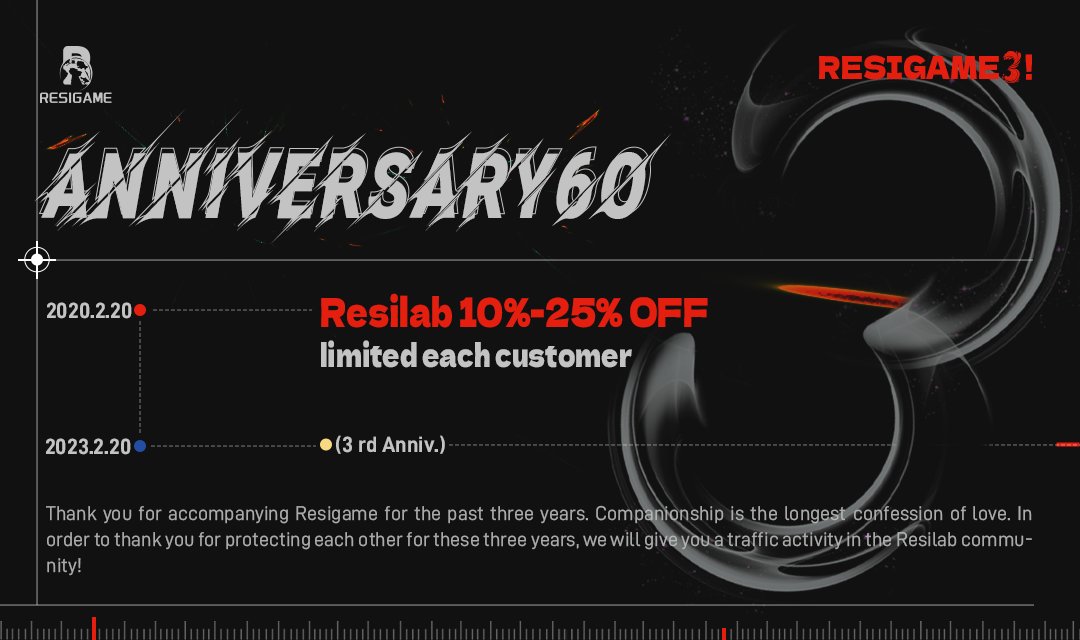 Attention, please! To celebrate the 3rd-anniversary activity! Here comes our great deal! 1. 40% OFF Discount: Anniversary60. 2. Resilab Rebate 10% - 25%. 3. New Provider : Packet stream ( Follow @TheResiLab to get more information ). 4. Beta Test for a new plan.