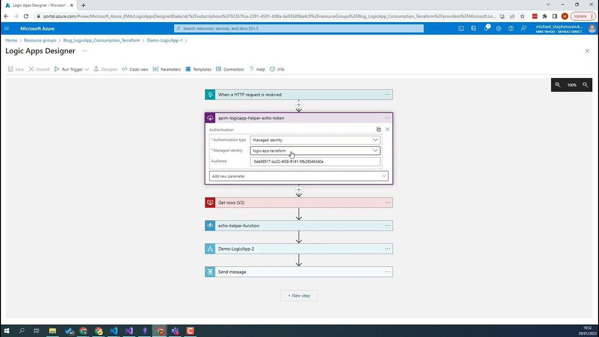 michael_stephen's tweet image. Video: Developing Azure Integration Services Dev with @HashiCorp #Terraform, combining @logicappsio , @AzureFunctions , @AzureApiMgmt , @azureservicebus 
  bit.ly/3Yfrtzk