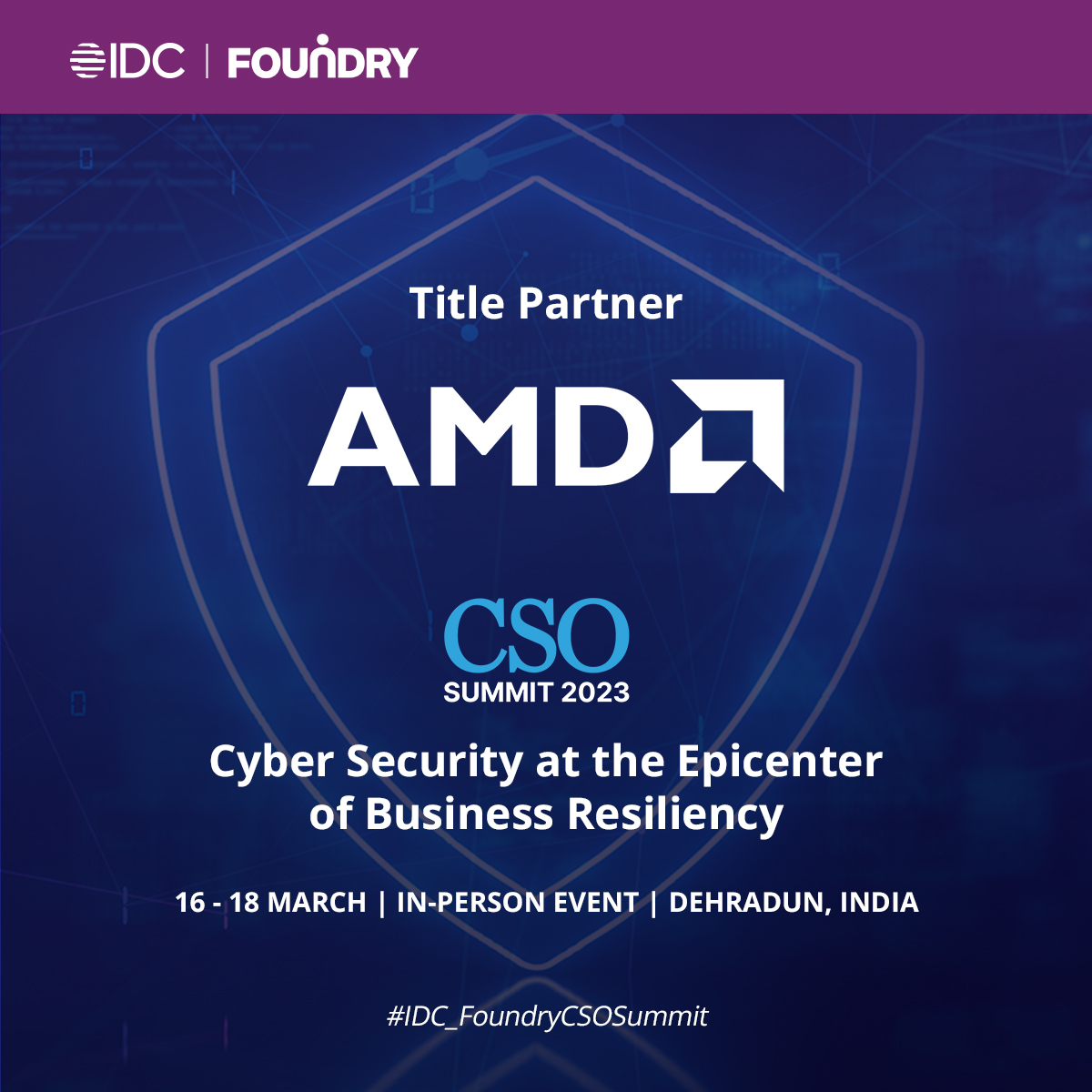 IDCInd's tweet image. Join hands to welcome @AMD, our title partner for the #CSOSummit 2023 India coming this 16-18 March for intriguing conversations around achieving world-class security without compromises.

Register now: bit.ly/CSOSummit2023