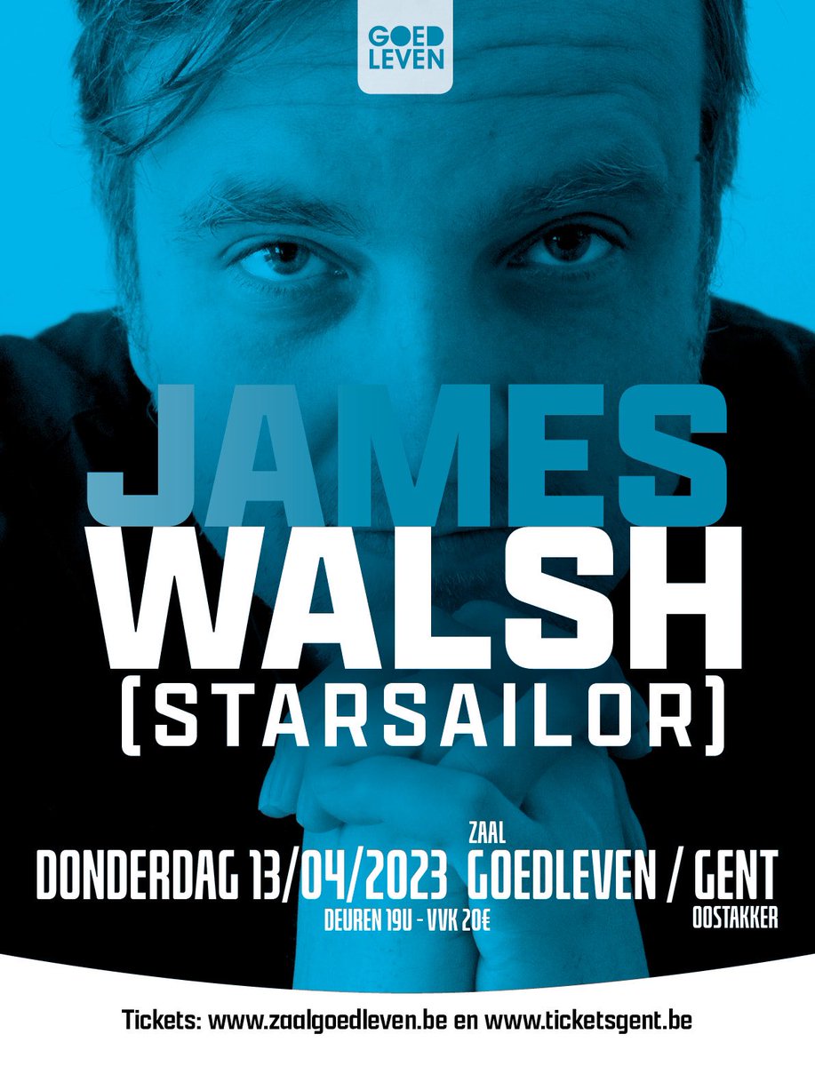 I’m pleased to announce Zaal Goed Leven in Gent has been added to the Solo European Tour. It’s been a while since I played outside the U.K. on my own and I’m looking forward to sharing songs from across the solo &amp; Starsailor catalogues! apps.ticketmatic.com/widgets/ticket… 🇧🇪