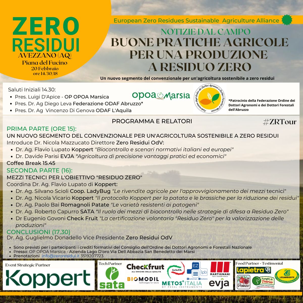 evja_'s tweet photo. Vi aspettiamo!
🗓ore 14:30
📍 Avezzano (AQ)
🔔 Agli iscritti all’Albo dei Dottori Agronomi e dei Dottori Forestali verranno attribuiti 0,5 CFP. È possibile partecipare all’evento in modalità FAD con iscrizione obbligatoria:
https://t.co/S409PUDjJ8
#evja #OPI
#ZeroResidui https://t.co/5tsshib6kr