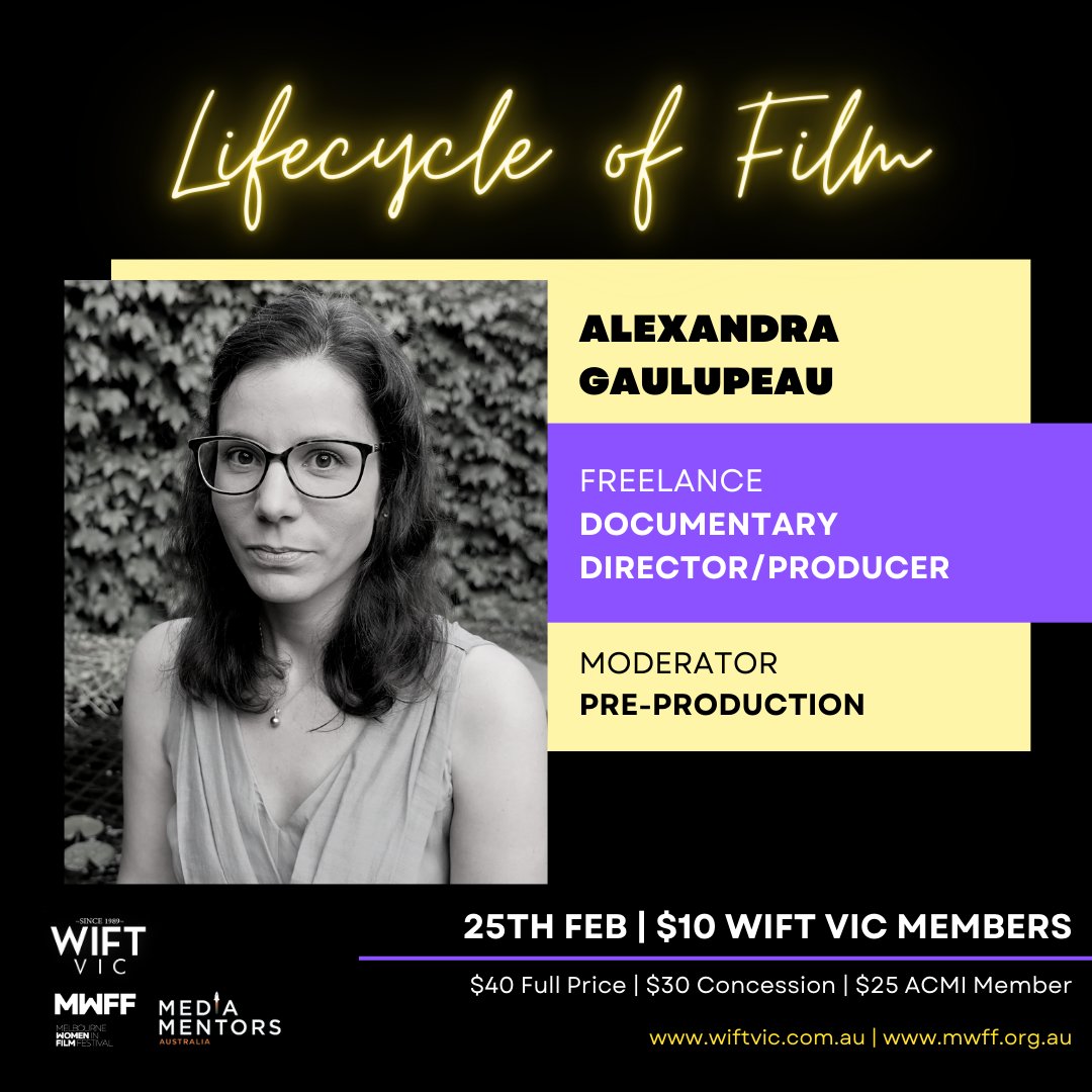 Only 5 days to go until Lifecycle of Film kicks-off!

Book your tickets! tickets.acmi.net.au/0/50094 

Your mentors for Pre-Production - Documentary are writer and director Catherine Dwyer and documentary filmmaker Madeleine Martinello.

Our moderator is Alexandra Gaulupeau.