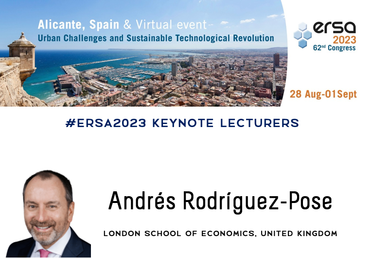 ERSA_org's tweet photo. #ERSA2023
This week we announce the Keynote Lecturers for the next ERSA Congress!
Let's start with Andrès @rodriguez_pose  from @LSEGeography @CanadaBlanchLSE 
https://t.co/uHPrIDUVQS https://t.co/odqlJi3ntL
