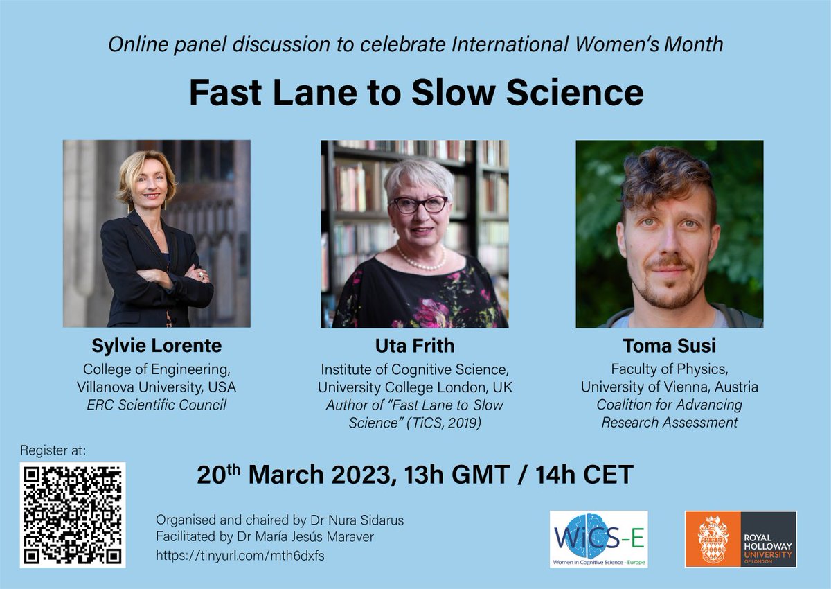 Women in Cognitive Science - Europe invite you to join us in celebrating International Women's Month with an online panel discussion. 
Details and registration: eventbrite.co.uk/e/womens-month…