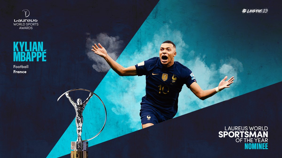 Laureus (@laureussport) on Twitter photo ✨ Top scorer at the 2022 <a href="/FIFAWorldCup/">FIFA World Cup</a>, including a sensational hat-trick in the final, <a href="/equipedefrance/">Equipe de France ⭐⭐</a>'s <a href="/KMbappe/">Kylian Mbappé</a> has been nominated for the #Laureus23 World Sportsman of the Year Award ✨ Top scorer at the 2022 <a href="/FIFAWorldCup/">FIFA World Cup</a>, including a sensational hat-trick in the final, <a href="/equipedefrance/">Equipe de France ⭐⭐</a>'s <a href="/KMbappe/">Kylian Mbappé</a> has been nominated for the #Laureus23 World Sportsman of the Year Award