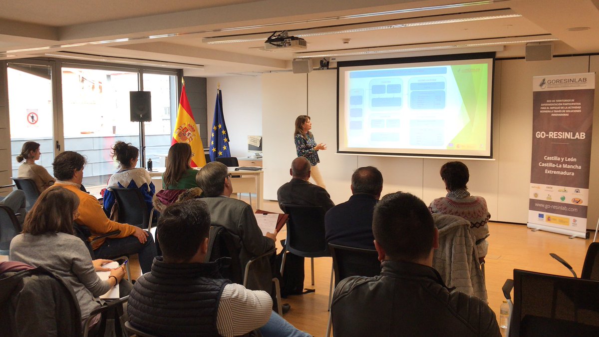 GoResinlab's tweet photo. Comienza el seminario de resultados del #goresinlab se explica el observatorio de datos, balanza comercial de #resina producción nacional e importación, destilado en colofonia y trementina y destino final @redrunacional @FCesefor @fafcyle @adisgata @JogosaMA #cooperativapinaster https://t.co/yfHhvdYrTI