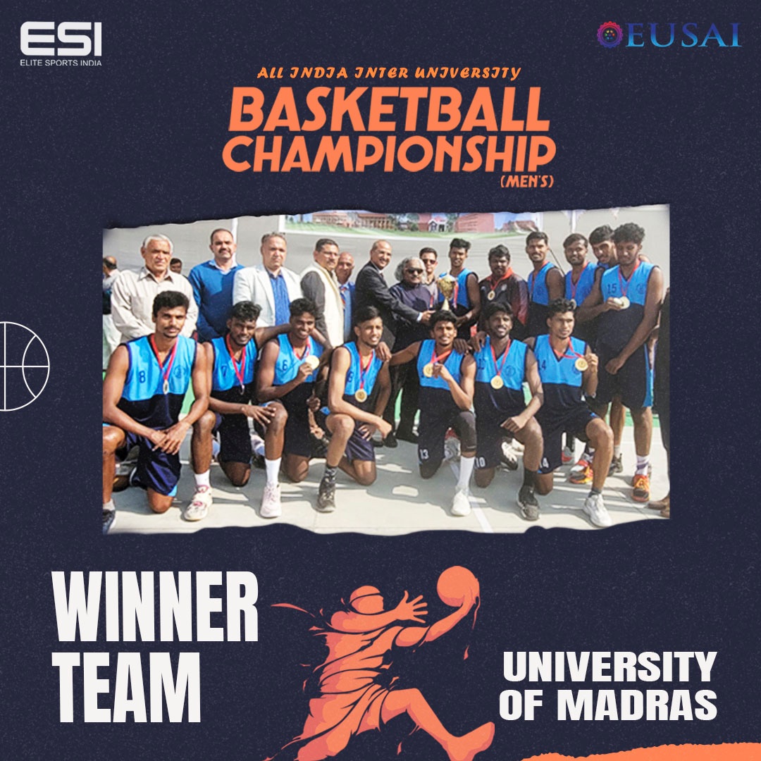 They came, they saw, they conquered. The All India Inter-University Men’s Basketball Championship is in their bag! #winners🥇
#basketball #universitysports #aiu #eliteprobasketballleague #ballers #basketballindia #epbl #proleague #teams #champions #players #basketballindia