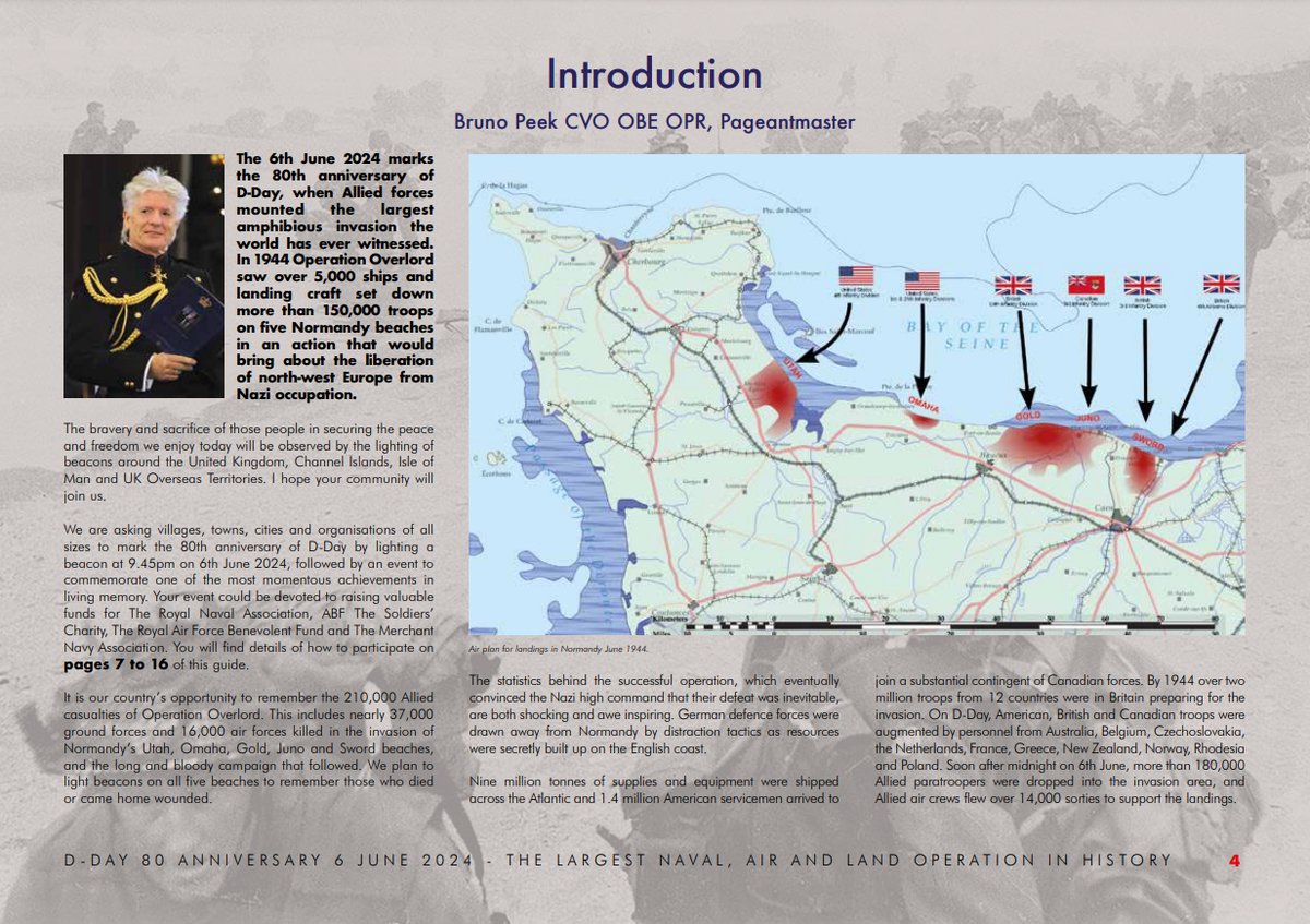 Here is the full brochure that has been sent around the UK this month, outlining the nation's 'official' guidance to taking part in the #DDay80 commemorations. It comes from Pageantmaster Bruno Peek and was sent, largely unsolicited, to a small D-Day group I'm part of.