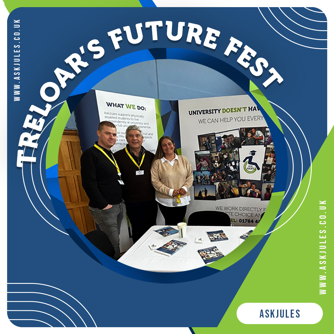 AskJulesLtd's tweet photo. AskJules had the pleasure of attending Treloar's #futurefest2023 to meet some prospective clients! Thank you very much Treloar's for having us! 🥰🥳
#futurefest2023 #students #disability #university https://t.co/QSwrgCM2aT