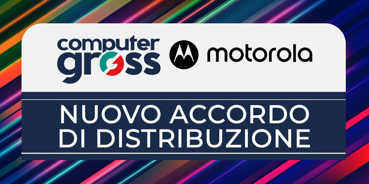Computer Gross (@computergross) on Twitter photo NUOVO ACCORDO DI DISTRIBUZIONE
Computer Gross annuncia di aver siglato un accordo di distribuzione con <a href="/MotorolaITA/">Motorola Italia</a> Mobility (a Lenovo Company), azienda leader in ambito #Mobility
LEGGI COMUNICATO ➡️➡️➡️
lnkd.in/dEzfbXpP
#ComputerGross #Motorola #Partnership NUOVO ACCORDO DI DISTRIBUZIONE
Computer Gross annuncia di aver siglato un accordo di distribuzione con <a href="/MotorolaITA/">Motorola Italia</a> Mobility (a Lenovo Company), azienda leader in ambito #Mobility
LEGGI COMUNICATO ➡️➡️➡️
lnkd.in/dEzfbXpP
#ComputerGross #Motorola #Partnership