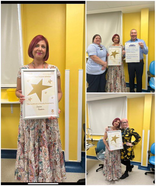 JoScadden's tweet photo. A little bit very  blown away to be presented with the CHuFT AWARD today ! I did not make these changes alone , thank you to everyone who is supporting @JohnCampaign / keep carers caring @Davidbritton83 @CHFTNHS @EnhanceCareCHFT https://t.co/BABChhYcMz