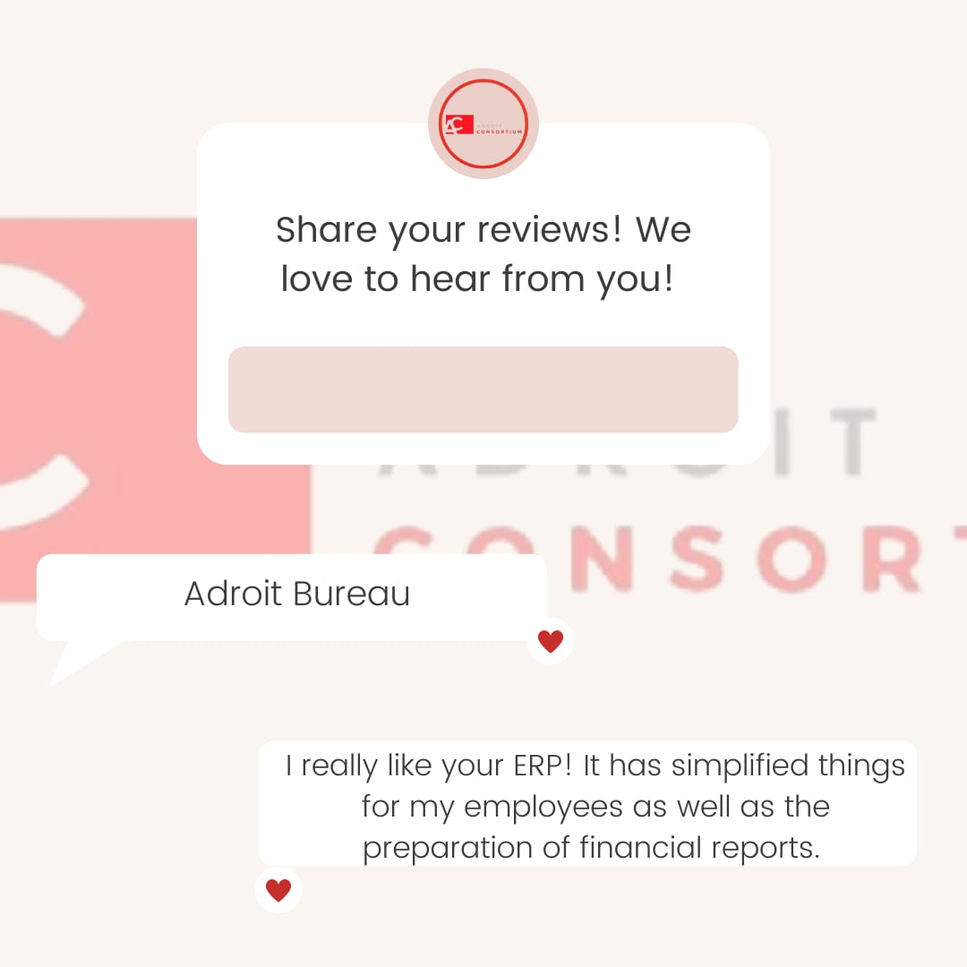 AdroitConsorti1's tweet image. A review from one of our customers!!.  Adroit ERP #onesoftware ties together the multitude of business processes and enables the flow of data between them. 
ERP&apos;S are critical for managing thousand of businesses, irrespective of the size and industry. 
Contact us on 0508805774