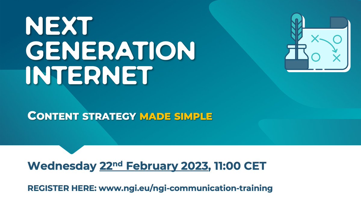 🤳Having difficulty creating useful #content?
😕Confused with the many content mediums?
🚫Content never reaching the right #audience?

Join the #NGI4EU free online training on "CONTENT STRATEGY MADE SIMPLE". 

🗓️Wed, 22 Feb at 11h CET
✍️ngi.eu/ngi-communicat…