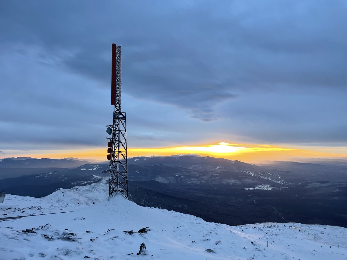 Sunset last night from the top of the Observatory tower on #mountwashington