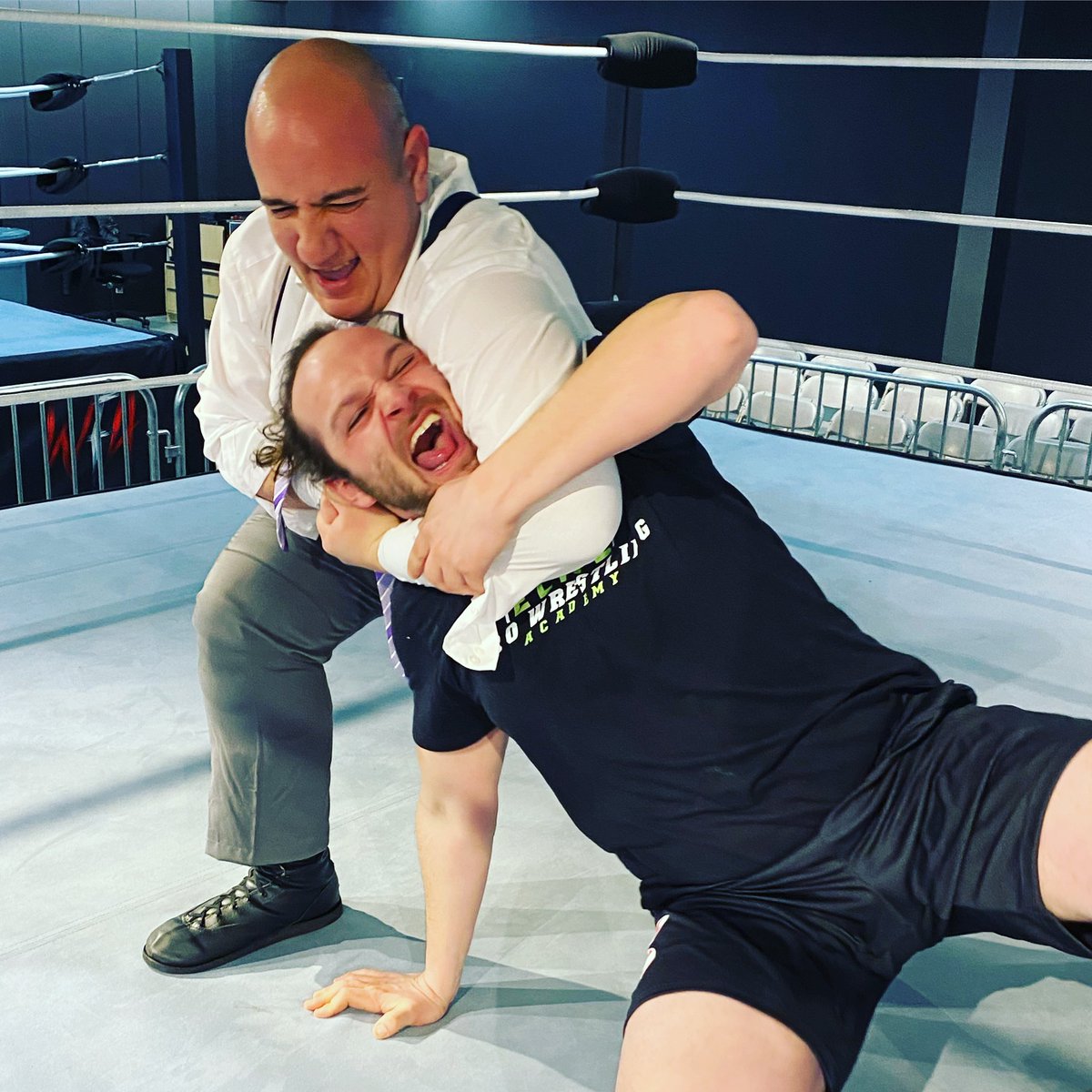 NHChronicle's tweet photo. Hear us roar! Team @NHChronicle is revved up for the ring. Join us this week at #EliteProWrestlingAcademy in Concord. Anyone can sign up for classes. @ErinWMUR #wmur . via @sean_wmur https://t.co/p22sHEtHDF