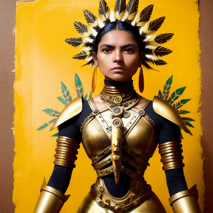 chav_ez's tweet photo. In a vision through a Smoking Mirror in an ancient city, I saw her, wearing Aztec gold, living in another dimensional reality! #Aztecgold #latina #AIIA #AncientAliens #Latinx #GenerativeAI #Deforum #AIart #chicanodada #Cecentlamantin @joerogan @Graham__Hancock https://t.co/DoN2rMLlXt