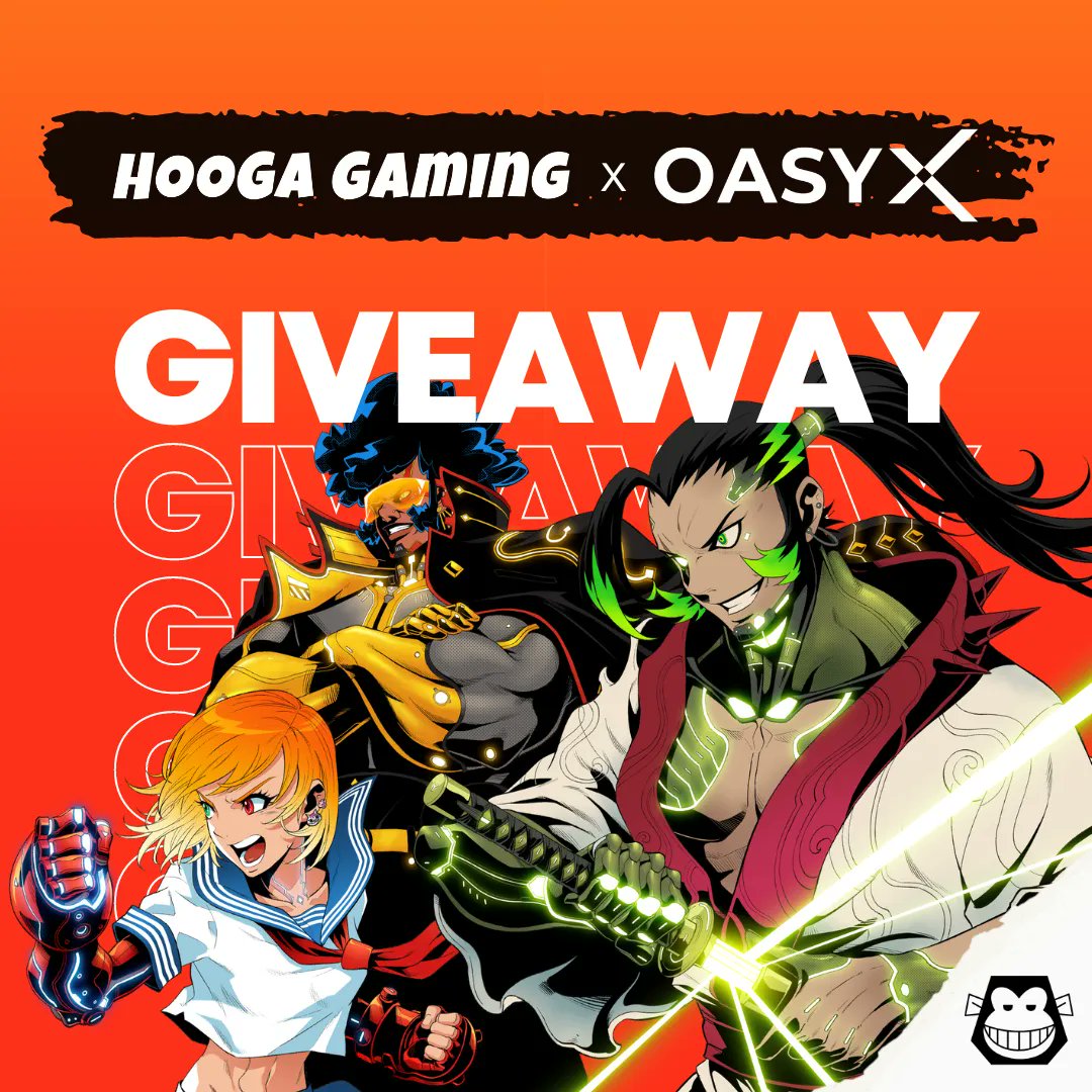 HoogaGaming's tweet photo. Hooga Gaming x OASYX Partnership Giveaway

In celebration of our partnership with OASYX, we are giving away 30 OASYX Genesis NFTs to 30 lucky winners!

To enter:
1️⃣ Follow @HoogaGaming &amp; @oasyx_official
2️⃣ RT + Like + Tag friends
3️⃣ Complete form: https://t.co/f3Wj08TWRO

⏰ 72H https://t.co/8yXleISiqY