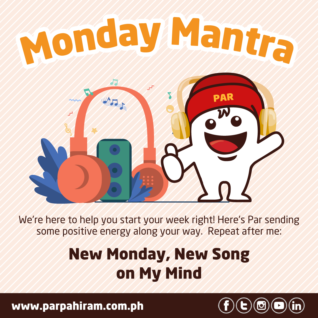 PH_Pahiram's tweet photo. New Monday, new song on my mind❗❗❗
Don't forget to like👍🏻, share✍🏻 and follow😍 us on Facebook, Instagram, Twitter and Youtube for more❗
#ParPahiram #ParPahiramLoans #SayNoToPredatoryLoans #Loansph #MondayMantra https://t.co/SyAmjwM2iI