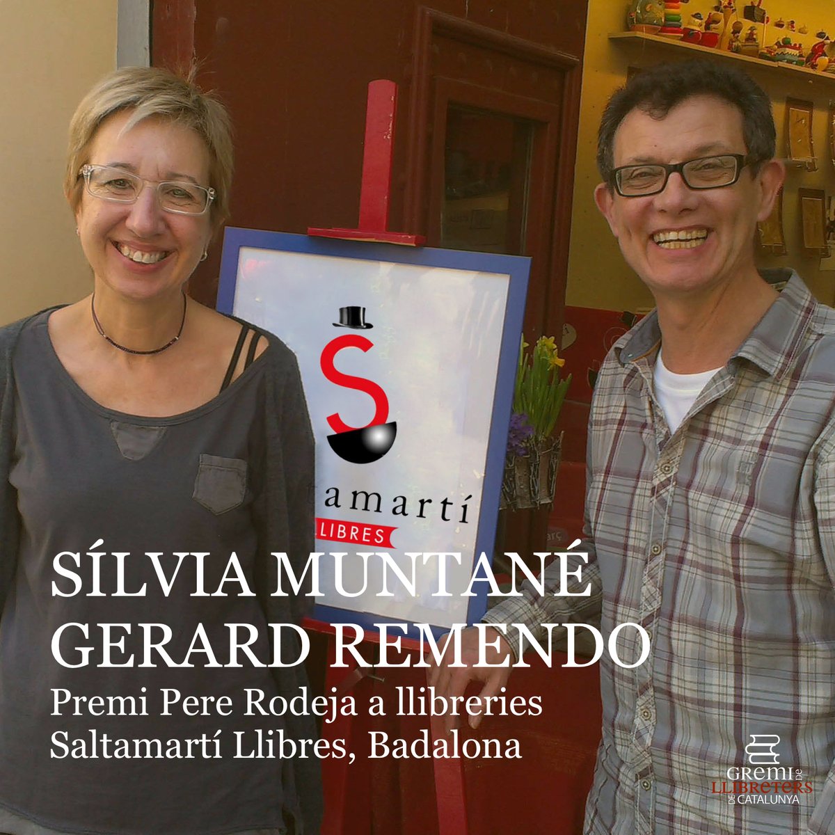 Llibreterscat's tweet photo. Des de @Llibreterscat volem felicitar a la Sílvia Muntané i el Gerard Remendo de @Saltamartillibr de #Badalona i a la periodista @annaguife com a flamants guanyadors del XII Memorial Pere Rodeja.

La més sincera enhorabona!

FIL⬇️ https://t.co/EoOSL3V9cW