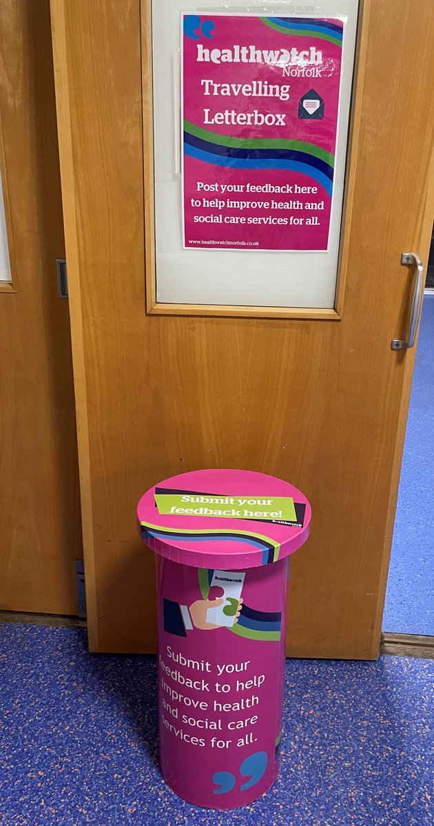 eec_vols's tweet photo. Our HealthWatch travelling post box has moved to Foxley Ward. Have your say and submit feedback, it really does inform change @NCHC_NHS https://t.co/sANBpweTNC
