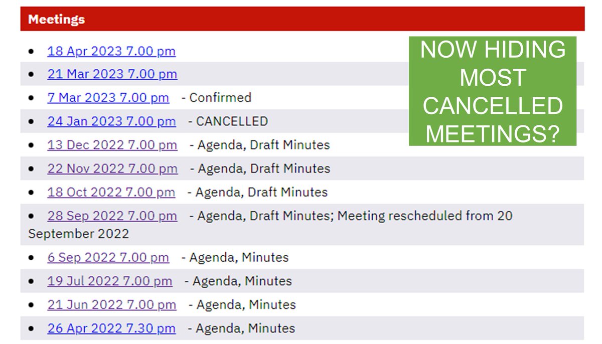 Last week we asked Enfield Council why so many planning committee meetings were cancelled. They didn't respond, but have now removed most cancelled meetings from the calendar - which hides the problem.  Why? <a href="/EnfieldCouncil/">Enfield Council</a>