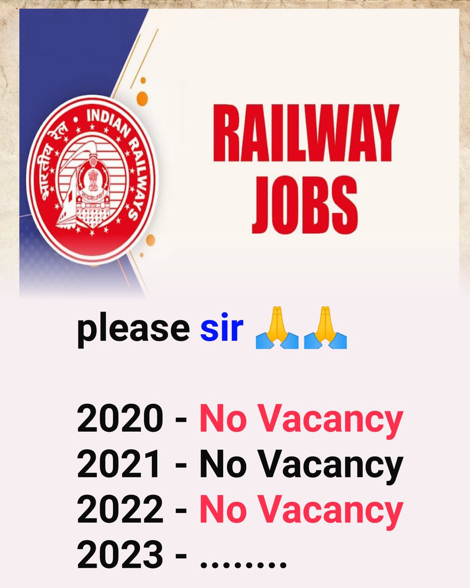 vikasra61092024's tweet photo. Please sir, 🙏🙏 @narendramodi @PMOIndia  @RailMinIndia  #RailwayNewRojgarDo
#RailwayNewRojgarDo https://t.co/YM0Pe6jVWX