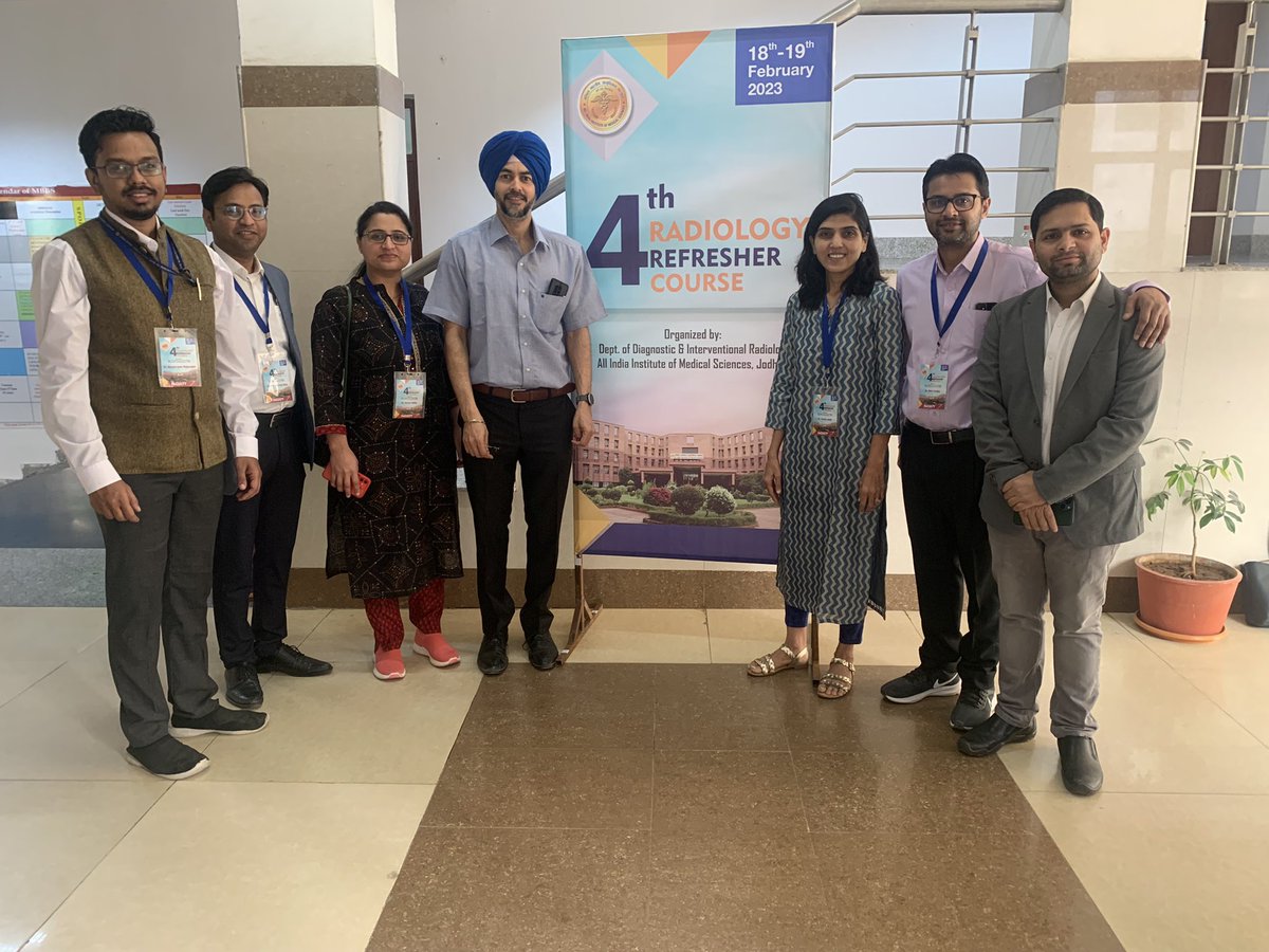 drjoshivarsha's tweet photo. Kudos to Dr Pushpinder n his wonderful faculty team for the super Radiology Teaching Refresher Course @AIIMS Jodhpur!Thoroughly enjoyed interacting with n teaching all the postgraduates.Weekend well spent at Jodhpur ! 🙏meeting the external faculty as well!Thanks for inviting! https://t.co/4Gdi6ZCGW7