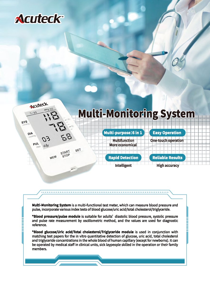 9CZNsRqirBrZyAa's tweet photo. 【NEW ARRIVAL】Multi-Monitoring System is coming soon! Welcome to inquire!
#assuretech #bloodpressure #pulse #bloodglucose #uricacid #totalcholesterol #triglyceride https://t.co/VeLfgBtQr0