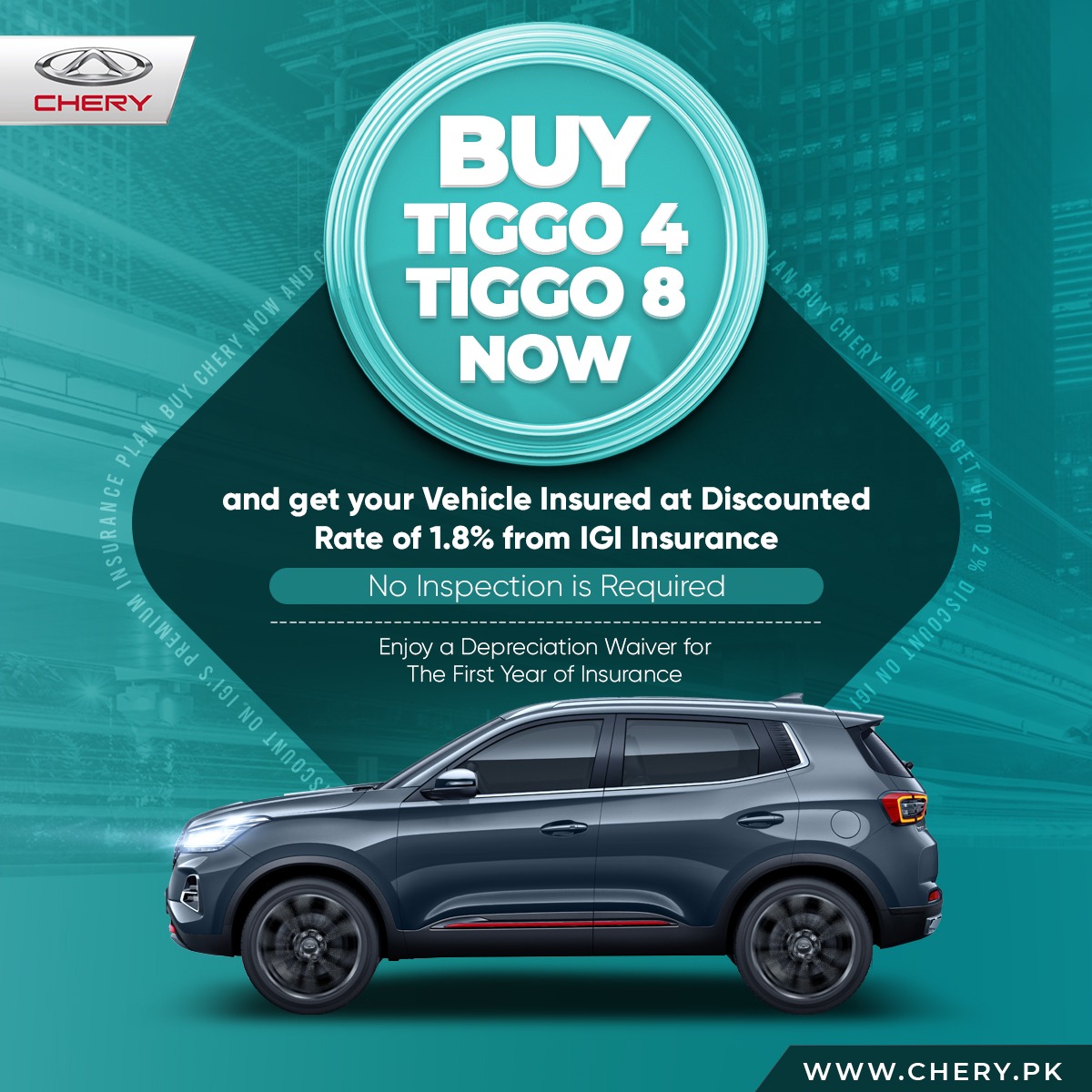 GhandharaAuto's tweet photo. 𝗕𝘂𝘆!
✅ Tiggo 4
✅ Tiggo 8
𝗡𝗼𝘄
and get your Vehicle Insured at discounted rate of 1.8% from IGI Insurance | No Inspection is Required |
Enjoy a Depreciation Waiver for the first year of Insurance https://t.co/5DYsVsI3MK