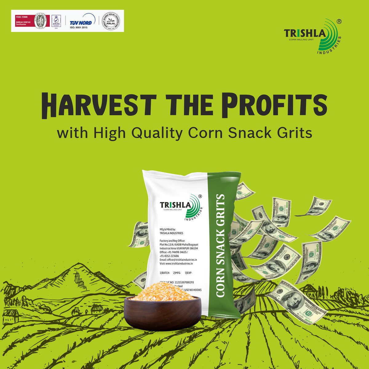 Looking for the perfect snack for your snacking industry? Look no further! We offer high quality, raw corn snack grits for export.

#CornSnack #snackindustry #rawcorn #cornexporter #indianagriculture #CornGrits #CornSnackingGrits #Cornproducts #CornPuff #Cornsnack #Dubai