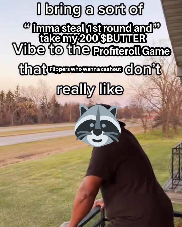 100_msk's tweet photo. So we know about @thebakerygg &amp;how everyone in web3 is trying to grind as much $BUTTER as possible for their upcoming mint! One of the most fun ways you can do that is by participating in "Profiteroll Game" in their discord. Made some memes about it that we all can relate with😂 https://t.co/3IQjhdWnzn