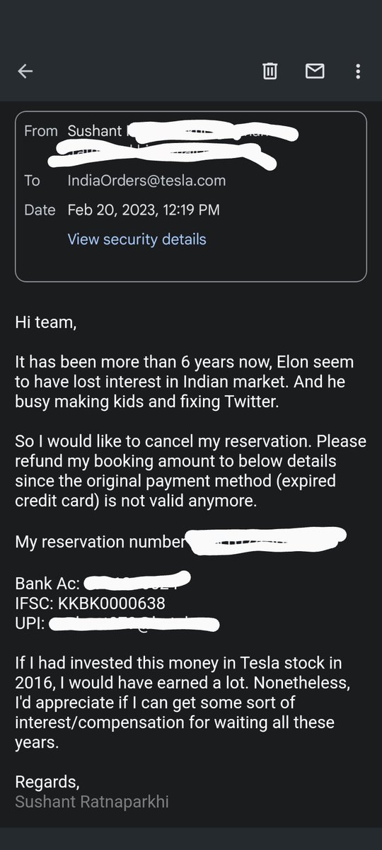 Ssushh_79's tweet photo. @elonmusk @TeslaClubIN
I give up, Elon.
Decided to end this 6+ year one sided relationship.
It's you, it's not me. https://t.co/vld93DLR74