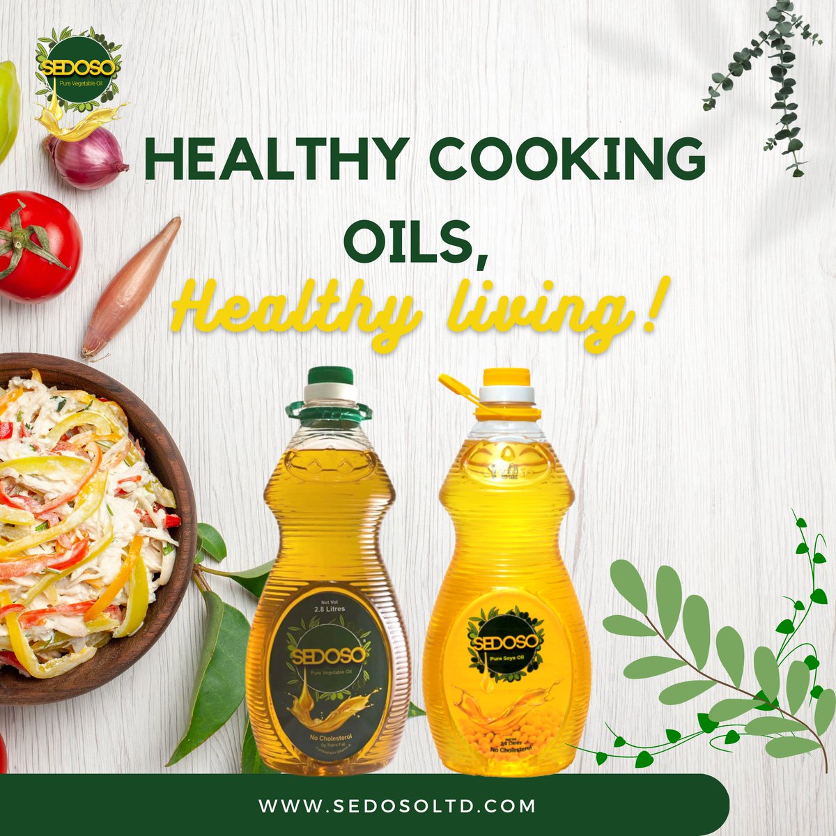 sedosoltd's tweet image. Sedoso Pure Vegetable and Soya Oils are packaged with the intention of promoting your health. They are enriched with essential vitamins and intended to enrich the flavor of your meals.