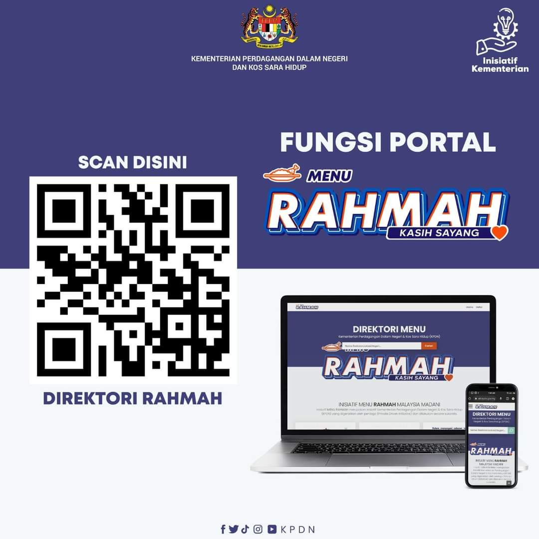 JaPenWPKL's tweet photo. Nak tahu lokasi kedai mana yang tawarkan Menu RAHMAHโ
Senang je..Layari laman Direktori Rahmah https://t.co/fjmMtKY3BN
Peniaga makanan yang ingin menawarkan menu Rahmah pun boleh daftar melalui pautan yang sama.
#MenuRAHMAH
#MenuRM5
#MalaysiaMADANI
#DemiRakyat
#KLCeria https://t.co/lqys0ww7aJ
