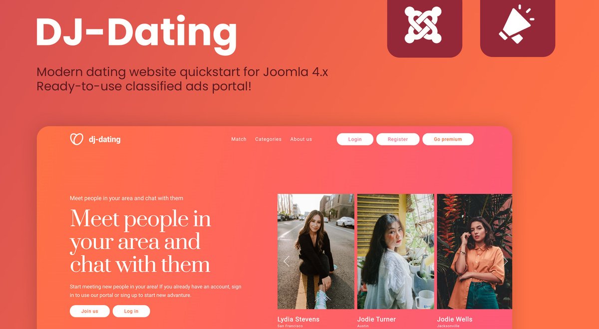 cmsgadget's tweet photo. 💙 DJ-Dating IS HERE 💙
DJ-Dating is a brand new #Joomla 4.x quickstart #website purposed for modern dating portals. 
This solution is based on DJ-Classifieds and YOOtheme Pro web builder. @DJExtensions 
👉 https://t.co/XCLxk2xxmm
#Joomla4 #ads #yoothemepro #dating https://t.co/Gr5NL6j59w