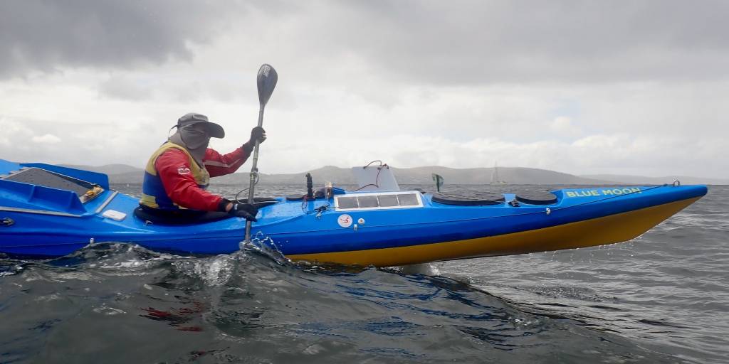seamuseum_'s tweet photo. The Australian National Maritime Museum applauds Richard Barnes on his history-making crossing of the Tasman Sea. Paddling his kayak BLUE MOON from Hobart to Riverton/Aparima over 67 days, Richard is the first person to achieve this feat solo, non-stop and unsupported. https://t.co/0CS7ms2Mmr
