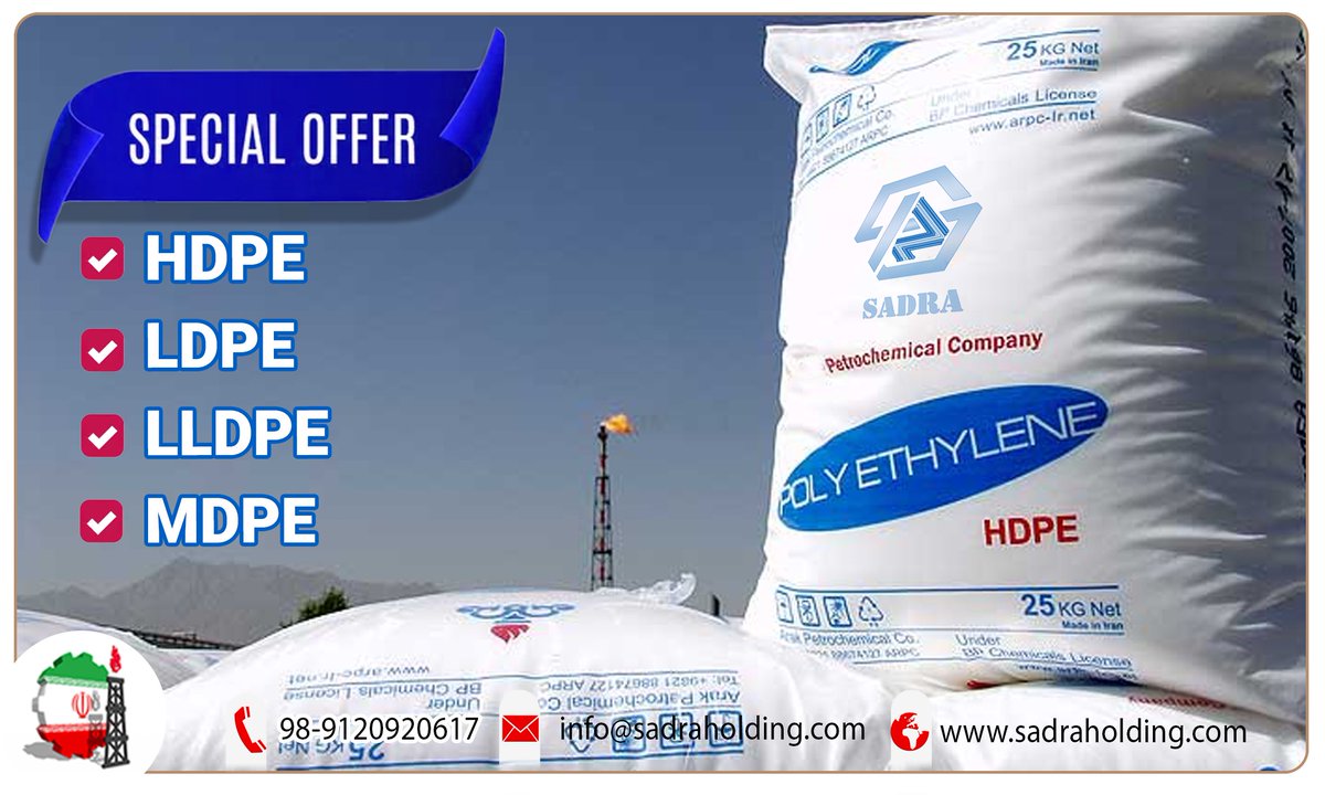 SadraHolding's tweet image. Special Offer
1.HDPE (High Density Polyethylene)
2.LDPE (Low Density Polyethylene)
3.LLDPE (Linear Low Density Polyethylene)
4.MDPE (Medium Density Polyethylene)

⌛️ Limited Time

#hdpe #hdpepipe #ldpe #lldpe #mdpe #polymer #polymers #offer