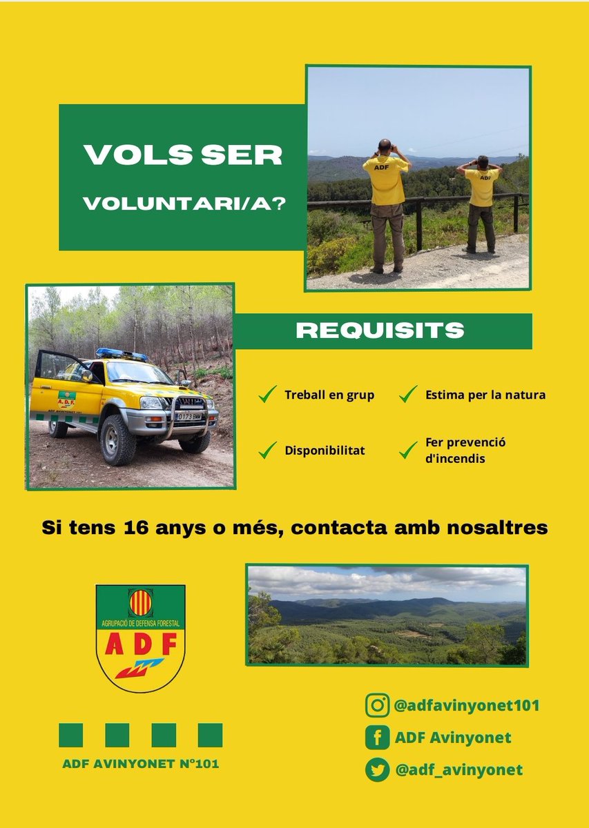 Vols ser voluntari/a contacté en nosaltres
#adf