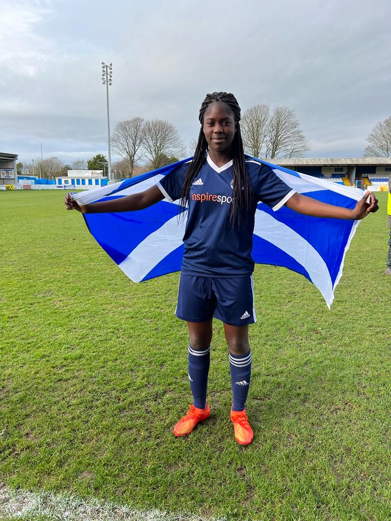 DukeOfGlasgow's tweet photo. Congratulations to Dara Ositelu on representing @sschoolsfa Scotland U15 in her debut against Northern Ireland. Keep up the great work, and continue to chase your dreams. I am proud to witness it yesterday @Stranraerfc.
#AfricanScots
#AfricanScotsExcellence
#YoungAfricanScot https://t.co/PwkayzDTWc