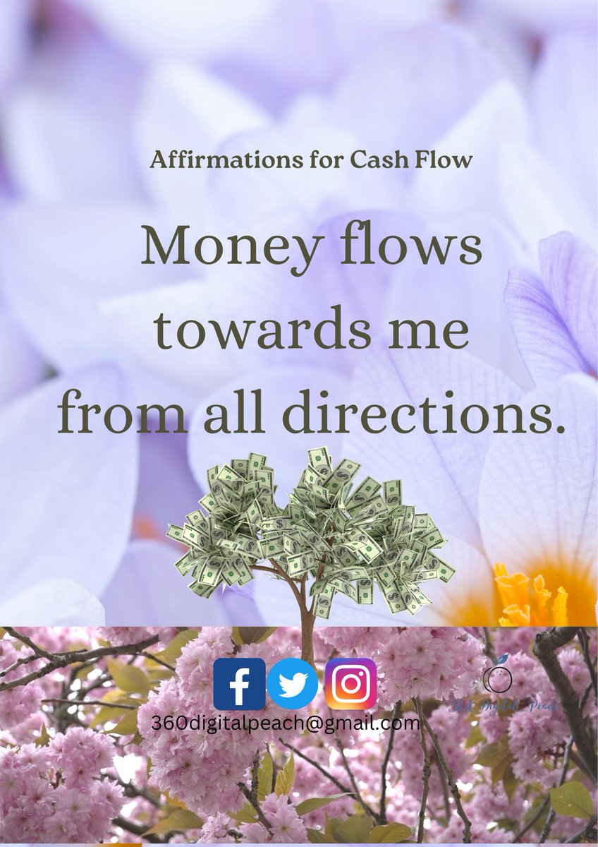 360digitalP's tweet photo. Affirmation for cash flow:-
Money flows towards me from all Directions ❤️ 😍
Money is good, it helps you and with it you also help others #mondaythoughts
So love Money #Money 
Invite it into your life.
Respect it. #Affirmation #cashflow
Want it. #abundance #Prosperity https://t.co/5a8SSi83Go