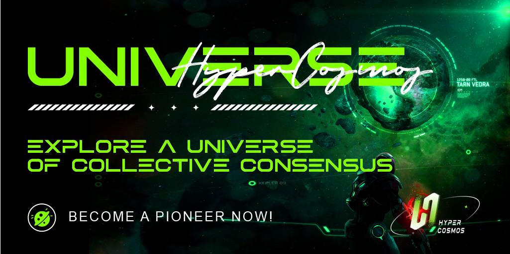 Explore a universe of collective consensus now with HyperCosmos
Explore more: 🪐hypercosmos.net

#HyperCosmos #metaverse #blockchain #crypto #nft #defi #dao #btc #eth