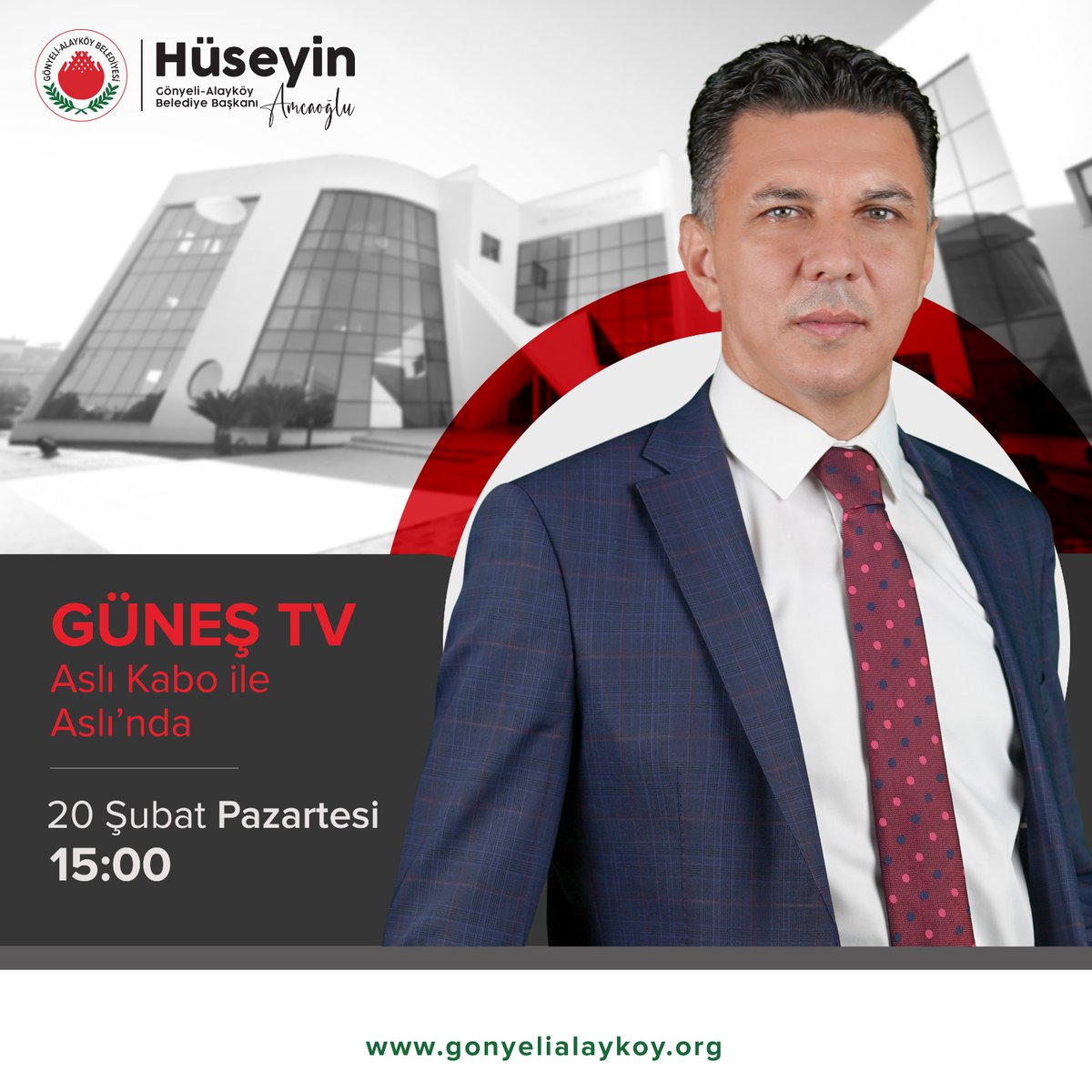 GonyeliAlaykoy's tweet image. Gönyeli-Alayköy Belediye Başkanı Hüseyin Amcaoğlu, 20 Şubat Pazartesi 15:00'de TV Güneş'de Aslı Kabo ile Aslında programının konuğu olacak.
#tvprogram
#gönyelialayköybelediyesi