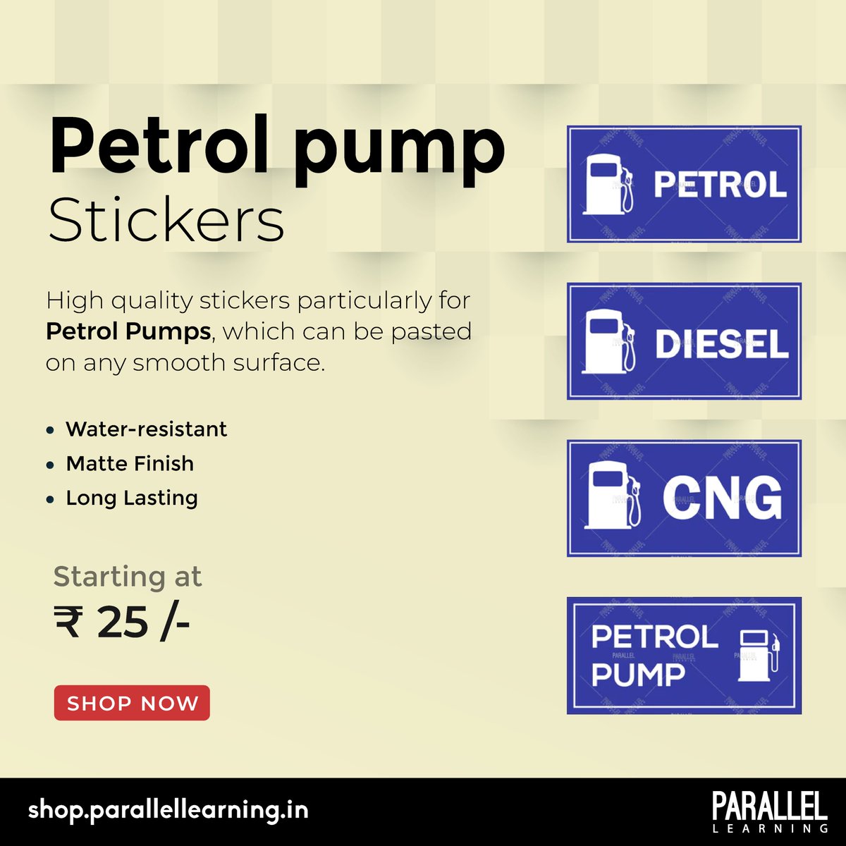 Looking for Fuel pump stickers & posters? 
Shop for the best fuel pump sticker from our collection of exclusive, customized & long 
lasting .
.
.
shop.parallellearning.in/collections/pe…
#petrolpump #petrol #fuel #diesel #petrolprice #fuelprice #oil #crudeoil #indianoil #CNG
#parallellearning