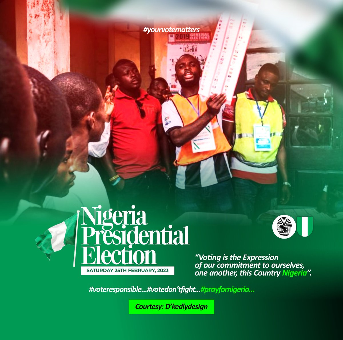 Kedly_Ayomide's tweet photo. Voting is the expression of our commitment to ourselves, one another, this country Nigeria.
*#yourvotematters
#voteresponsible
#votedon'tfight
#prayfornigeria
#electionweek* https://t.co/Ve95xB7ngf