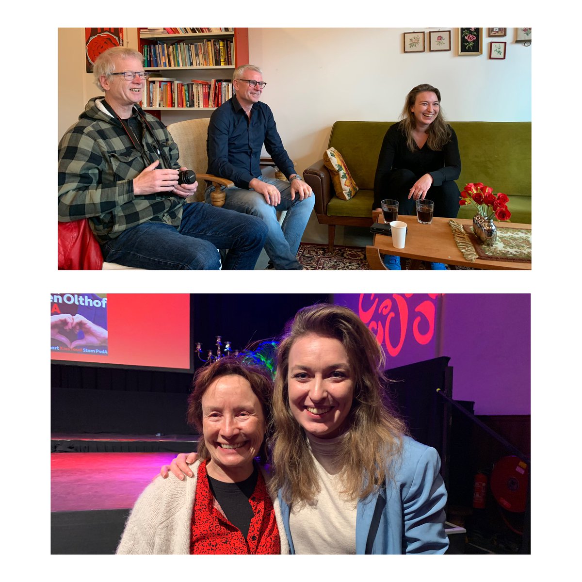 Mooi politiek café met @jeroenolthof en <a href="/marloestenham/">Marloes ten Ham</a>: de regenbooggemeenschap, diversiteit en inclusie; Welzijn gaat niet alleen over welvaart maar ook over leefbaarheid; bereikbaarheid van kust en bollenstreek. #pvdanh #pvdahaarlem #regenbooggemeenschap #verkiezingen15maart