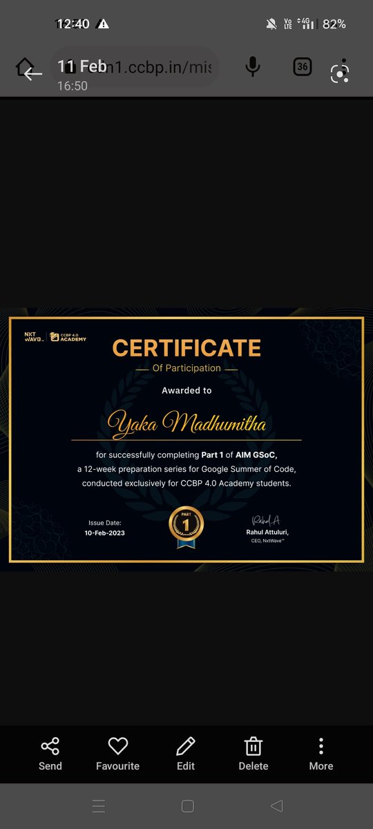 Madhumitha4f9's tweet image. This is the certificate of participation in Google Summer of code ✨
Thanks to @Nextwave
#google #code #summercode #certificate #github #nextwave #ccbp #ccbpain #academy #thanks