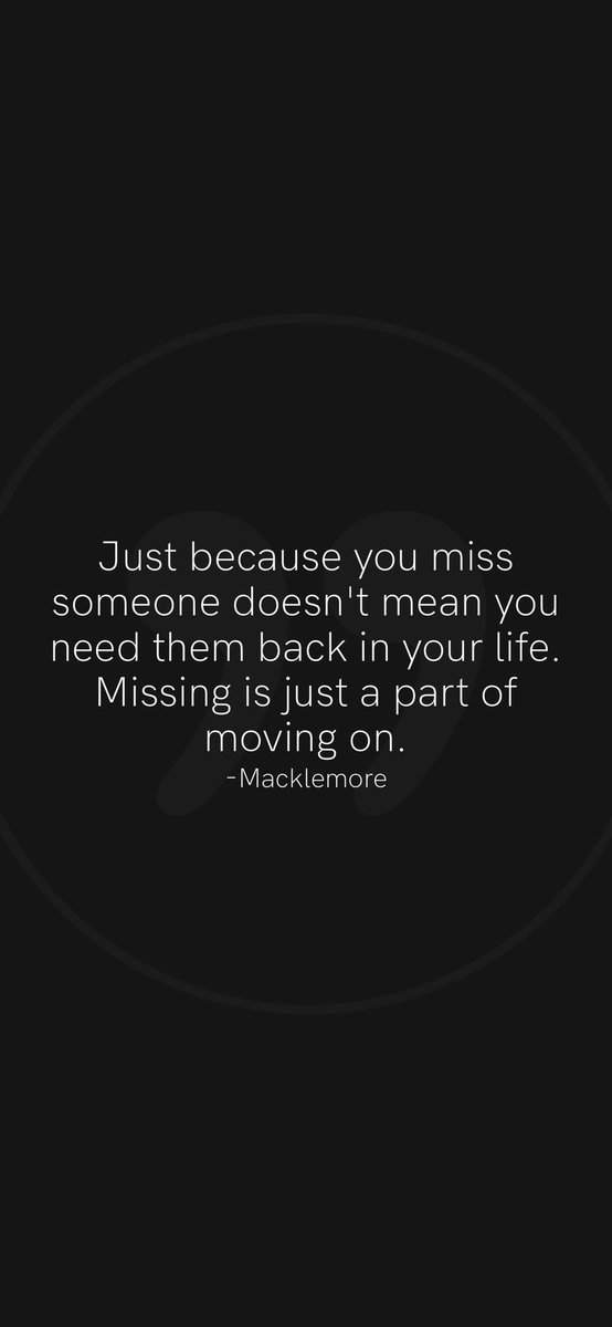 Just because you miss someone doesn't mean you need them back in your life. Missing is just a part of moving on. -Macklemore theradio.fm is my friend @bleedinyou just like you