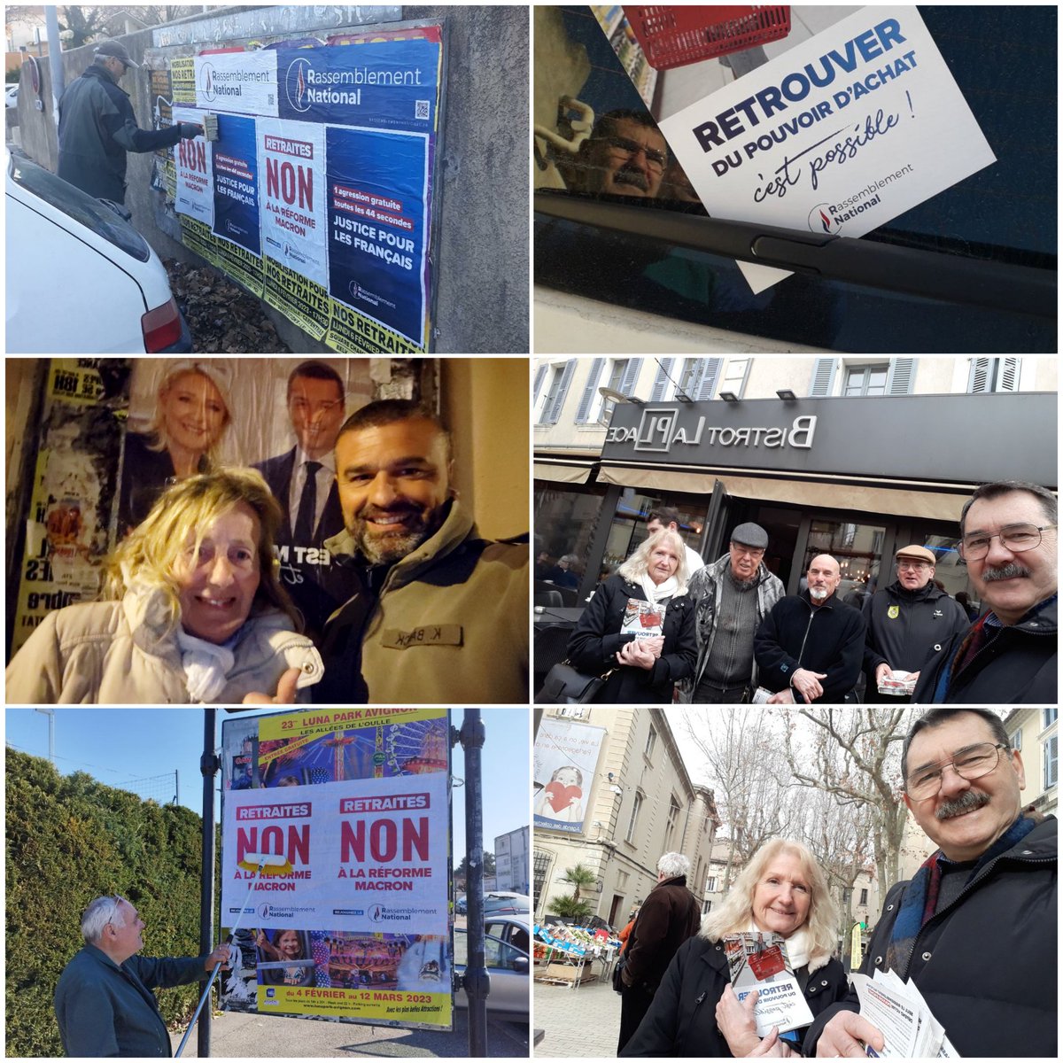 🇫🇷 Pendant que nos 4 députés du @groupeRN_off @BeneAuzanot, @FranceLorho, @HdeLepinau et @Joris_Hebrard se battent contre la #RéformeDesRetraites à l'@AssembleeNat, nos militants du @RNvaucluse restent mobilisés sur le terrain pour dire NON à cette réforme injuste.