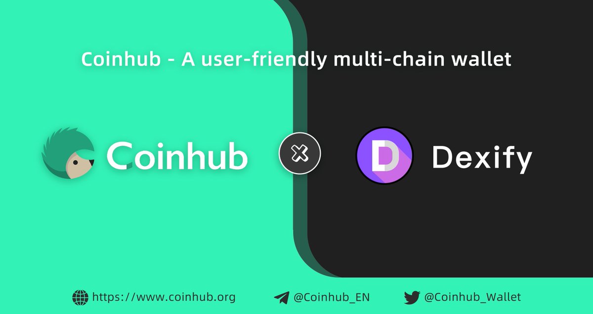 Coinhub_Wallet's tweet photo. ๐๐New Partnership Announcement @DexifyHQ
#Dexify is a decentralised protocol that deploys vault smart contracts allowing any digital wallet to create asset management strategies that other digital wallets can follow. https://t.co/Pqi16M3Rt1